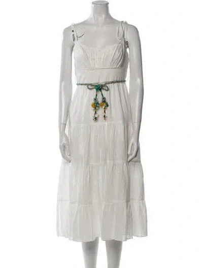Pre-owned Zimmermann Linen Knee-length Dress In White
