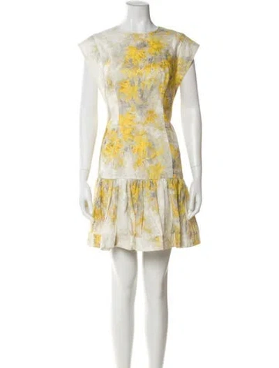 Pre-owned Zimmermann Linen Knee-length Dress In Yellow
