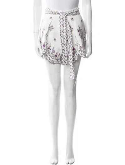 Pre-owned Zimmermann Linen Knee-length Shorts In White