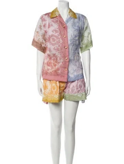 Pre-owned Zimmermann Linen Knee-length Shorts In Yellow