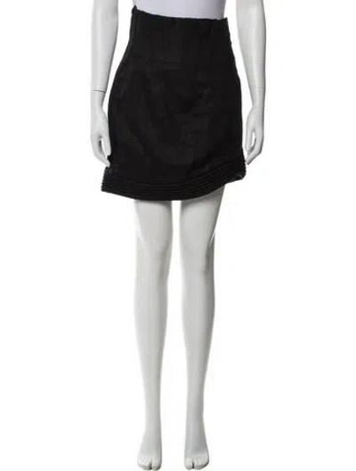 Pre-owned Zimmermann Linen Knee-length Skirt In Black