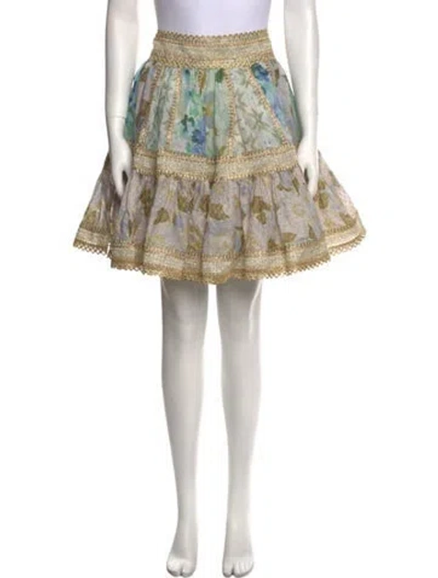 Pre-owned Zimmermann Linen Knee-length Skirt In Neutral