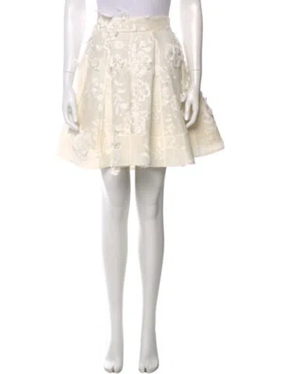 Pre-owned Zimmermann Linen Knee-length Skirt In Neutral