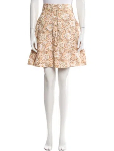 Pre-owned Zimmermann Linen Knee-length Skirt In Orange