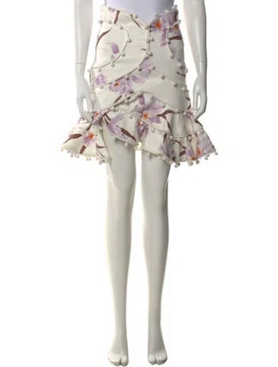 Pre-owned Zimmermann Linen Knee-length Skirt In Purple