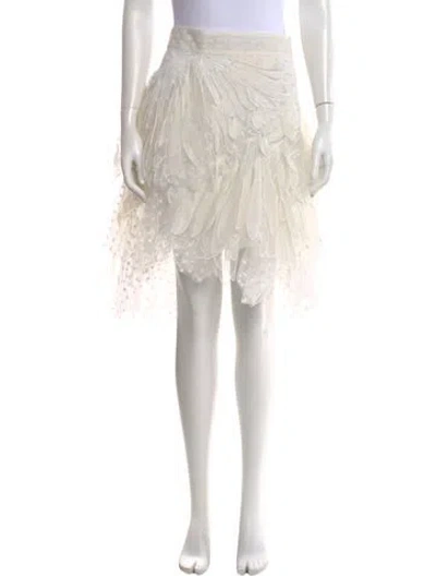 Pre-owned Zimmermann Linen Knee-length Skirt In White