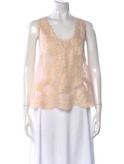 Pre-owned Zimmermann Linen Lace Pattern Blouse W/ Tags In Gray