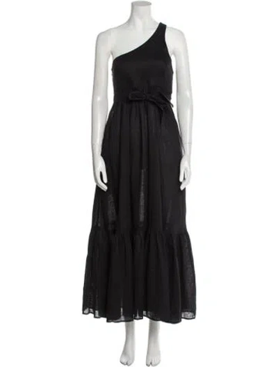 Pre-owned Zimmermann Linen Long Dress In Black