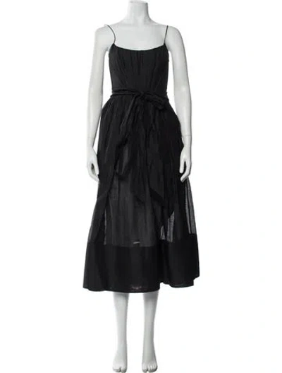 Pre-owned Zimmermann Linen Long Dress In Black