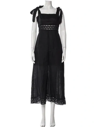 Pre-owned Zimmermann Linen Long Dress In Black