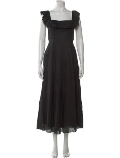 Pre-owned Zimmermann Linen Long Dress In Black