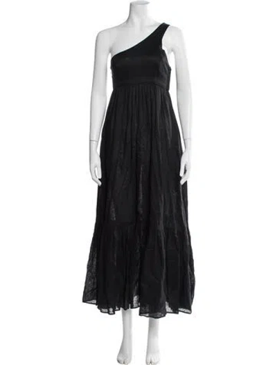 Pre-owned Zimmermann Linen Long Dress In Black