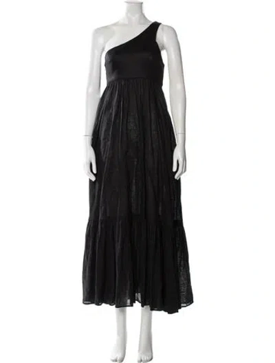 Pre-owned Zimmermann Linen Long Dress In Black