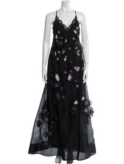 Pre-owned Zimmermann Linen Long Dress In Black