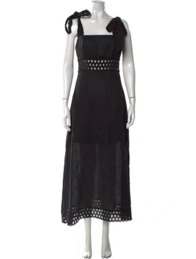 Pre-owned Zimmermann Linen Long Dress In Black