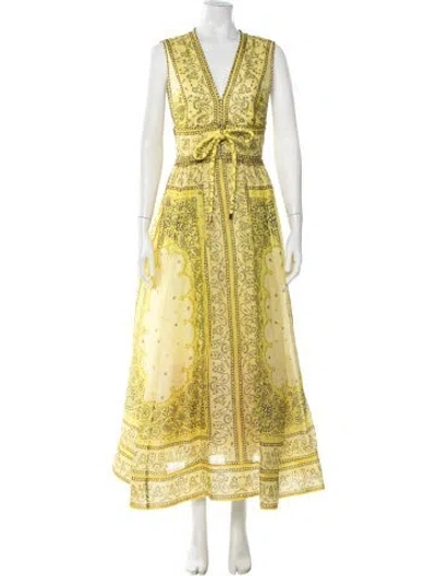 Pre-owned Zimmermann Linen Long Dress In Black