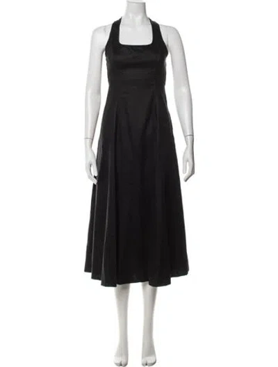 Pre-owned Zimmermann Linen Long Dress In Black