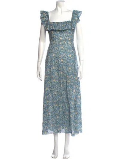 Pre-owned Zimmermann Linen Long Dress In Blue