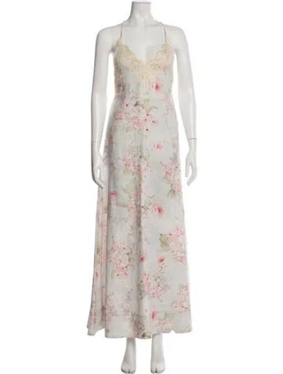 Pre-owned Zimmermann Linen Long Dress In Blue