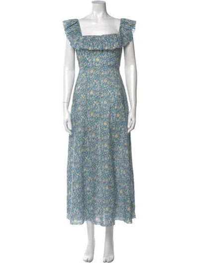 Pre-owned Zimmermann Linen Long Dress In Blue