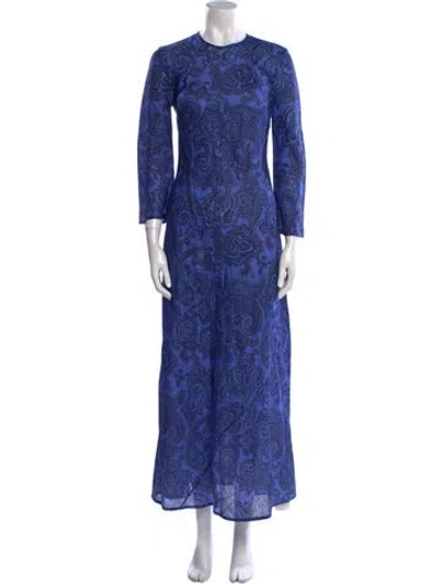 Pre-owned Zimmermann Linen Long Dress In Blue