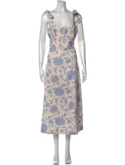 Pre-owned Zimmermann Linen Long Dress In Blue