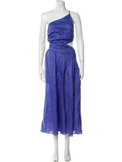 Pre-owned Zimmermann Linen Long Dress In Blue