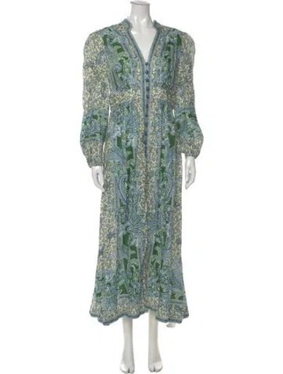 Pre-owned Zimmermann Linen Long Dress In Blue