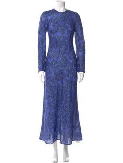 Pre-owned Zimmermann Linen Long Dress In Blue