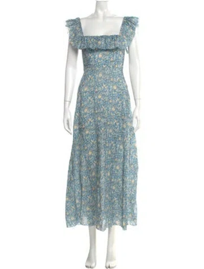 Pre-owned Zimmermann Linen Long Dress In Blue
