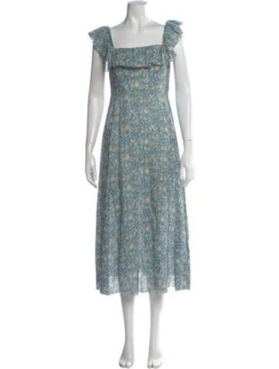 Pre-owned Zimmermann Linen Long Dress In Blue