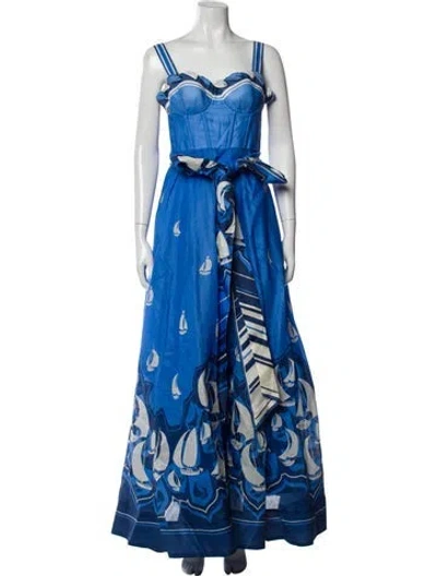 Pre-owned Zimmermann Linen Long Dress In Blue
