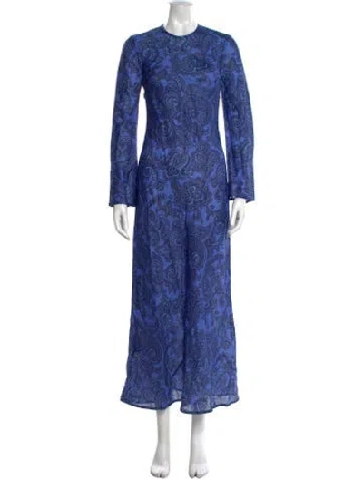 Pre-owned Zimmermann Linen Long Dress In Blue