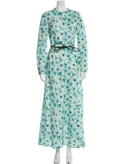 Pre-owned Zimmermann Linen Long Dress In Blue