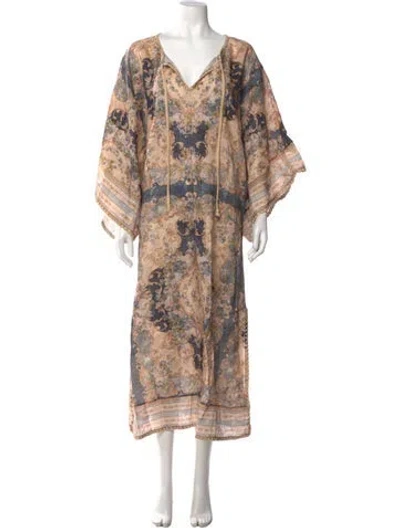 Pre-owned Zimmermann Linen Long Dress In Blue