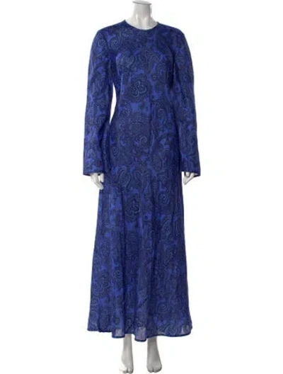 Pre-owned Zimmermann Linen Long Dress In Blue