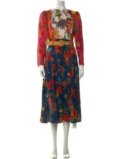 Pre-owned Zimmermann Linen Long Dress In Blue