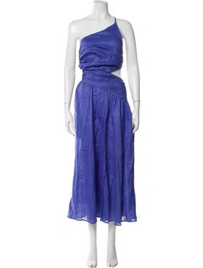 Pre-owned Zimmermann Linen Long Dress In Blue