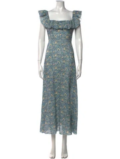 Pre-owned Zimmermann Linen Long Dress In Blue