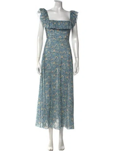 Pre-owned Zimmermann Linen Long Dress In Blue