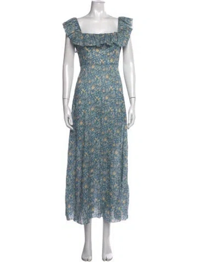 Pre-owned Zimmermann Linen Long Dress In Blue