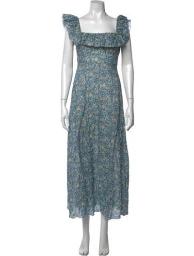 Pre-owned Zimmermann Linen Long Dress In Blue