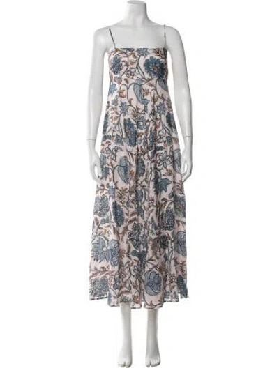 Pre-owned Zimmermann Linen Long Dress In Blue/pink