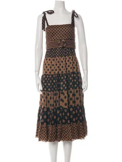 Pre-owned Zimmermann Linen Long Dress In Brown