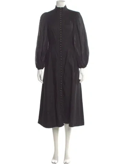 Pre-owned Zimmermann Linen Long Dress In Gray