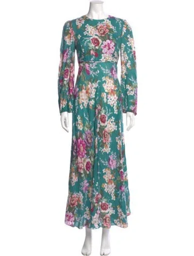 Pre-owned Zimmermann Linen Long Dress In Green