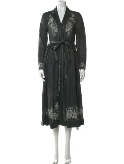 Pre-owned Zimmermann Linen Long Dress In Green