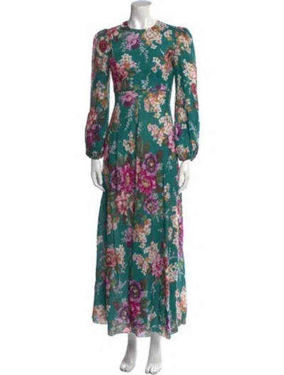 Pre-owned Zimmermann Linen Long Dress In Green
