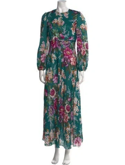Pre-owned Zimmermann Linen Long Dress In Green
