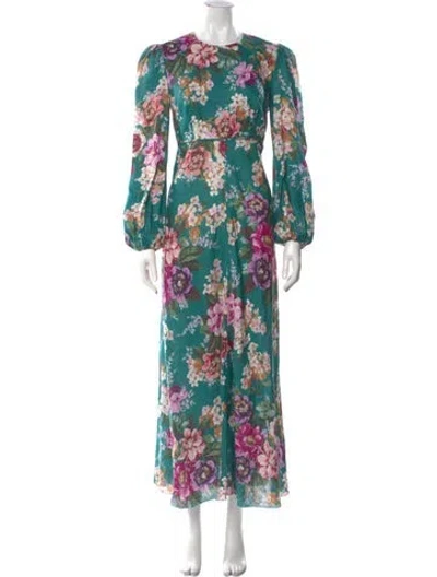 Pre-owned Zimmermann Linen Long Dress In Green